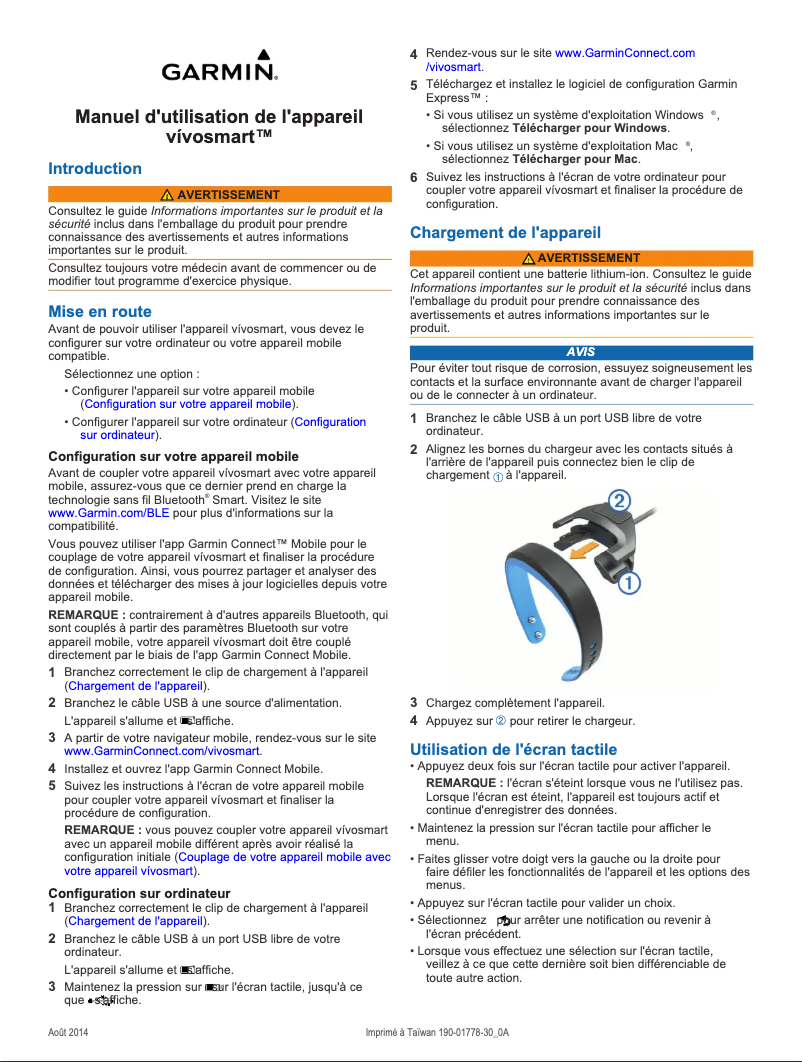 Página 1 del manual Manual de usuario Garmin vívosmart HR