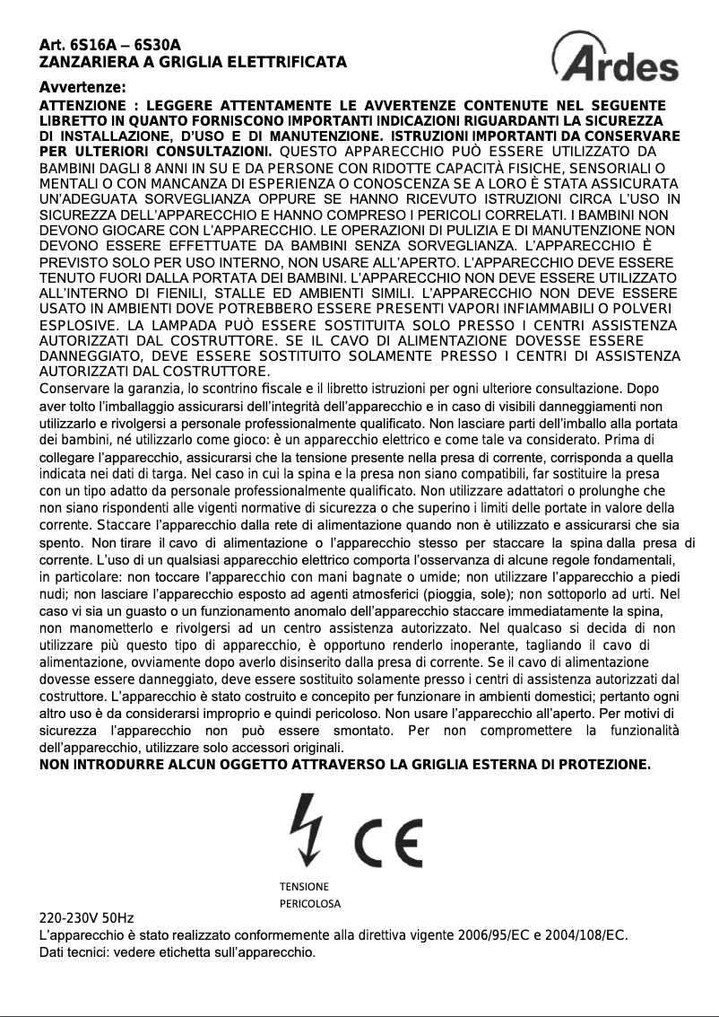 Página nº 1 - Manual de usuario Ardes 6S16A