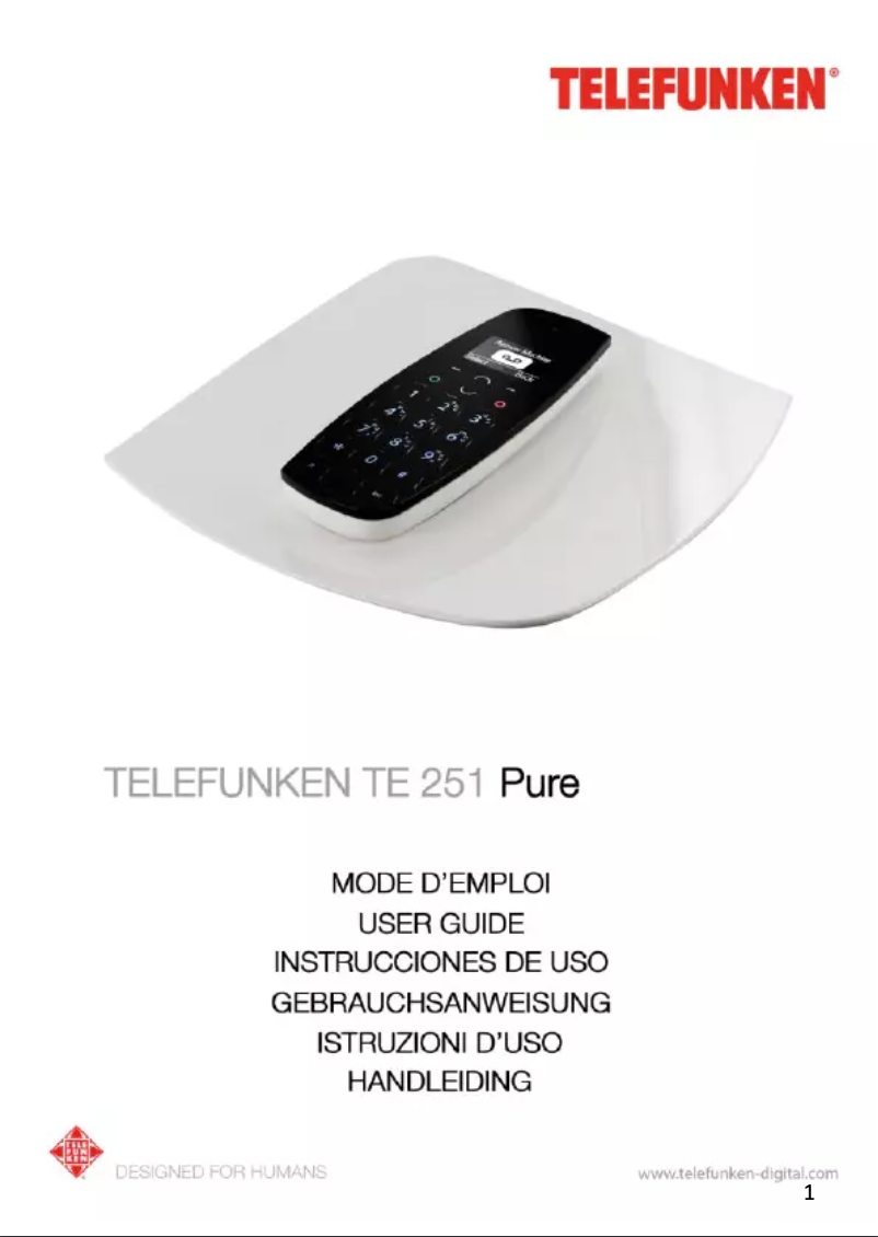 Imagen de la primera página del manual del dispositivo TE 251 Pure