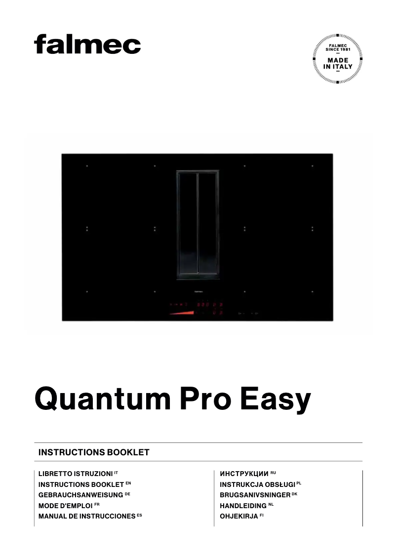 Página 1 del manual Manual de usuario Falmec Quantum Pro Easy