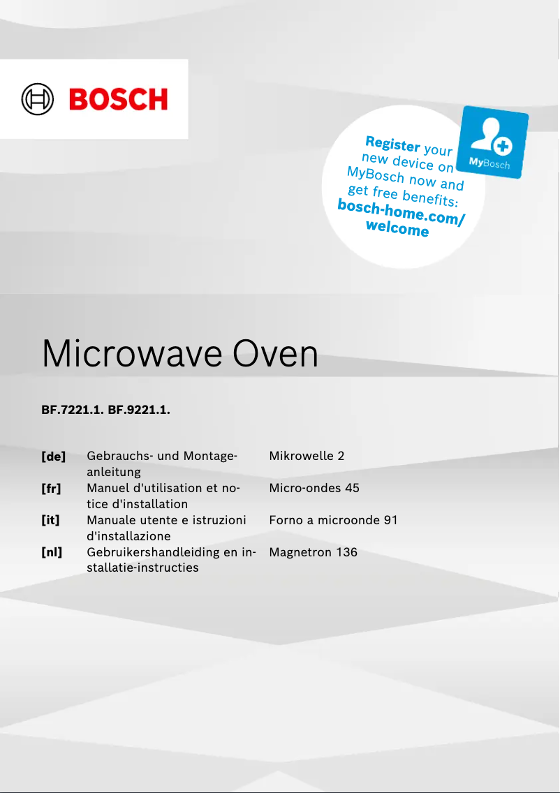 Página 1 del manual Manual de usuario Bosch BFL7221W1