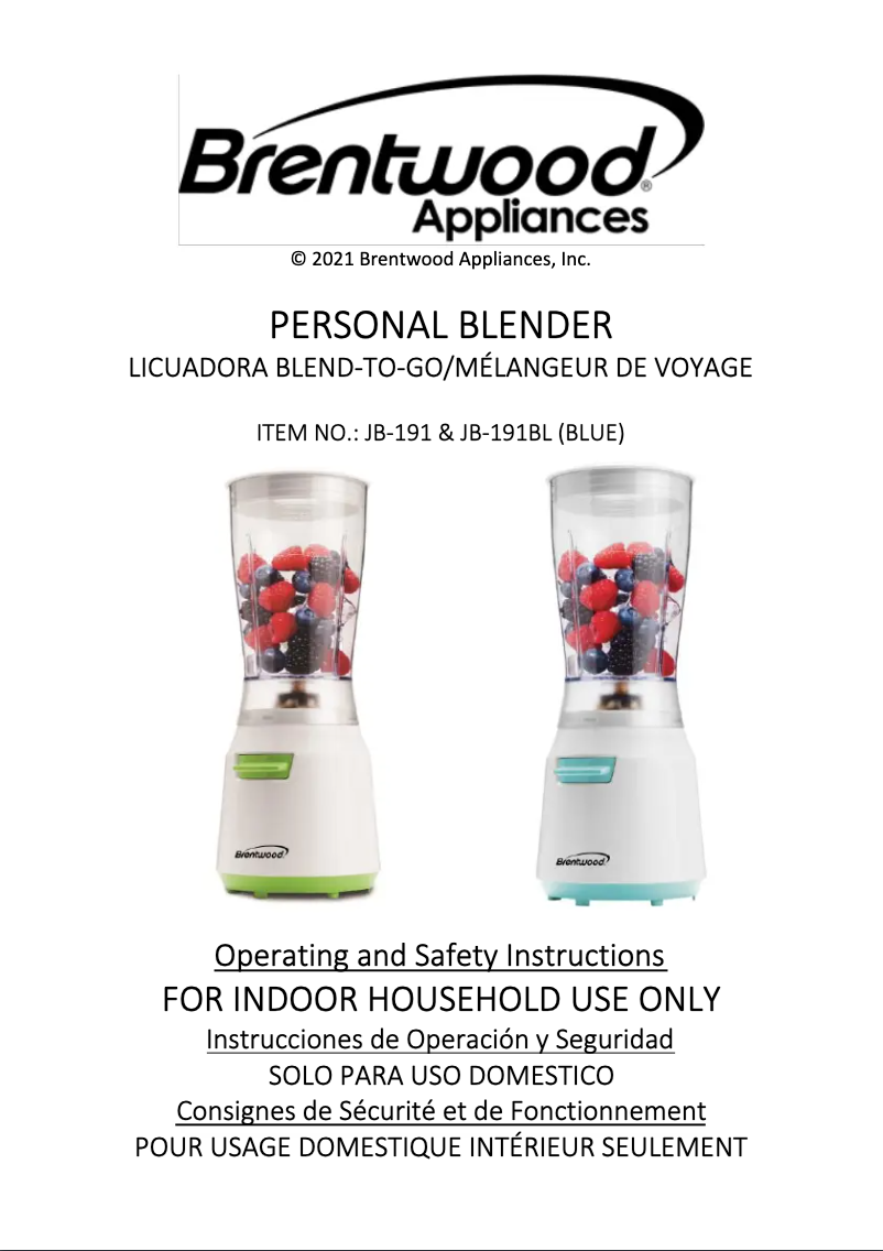 Imagen de la primera página del manual del dispositivo JB-191