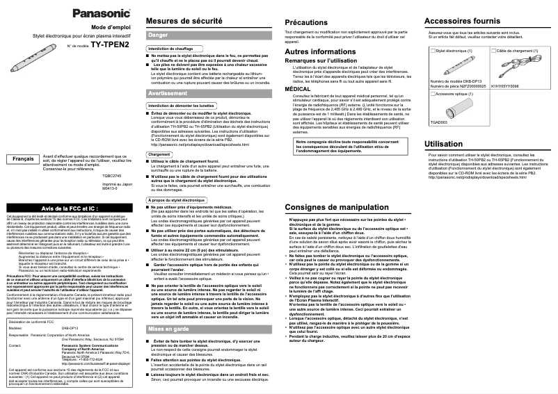Imagen de la primera página del manual del dispositivo TY-TPEN2