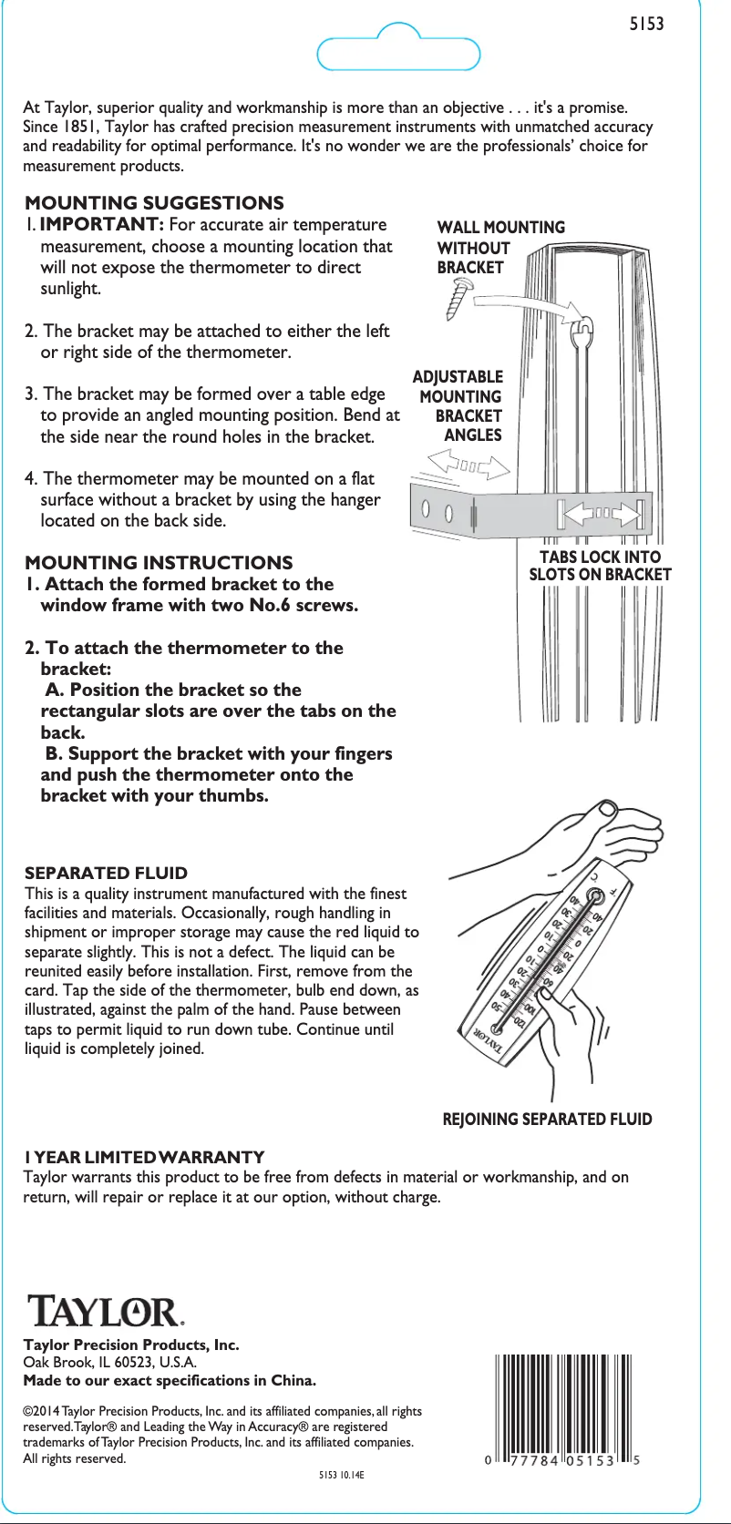 Imagen de la primera página del manual del dispositivo 5153