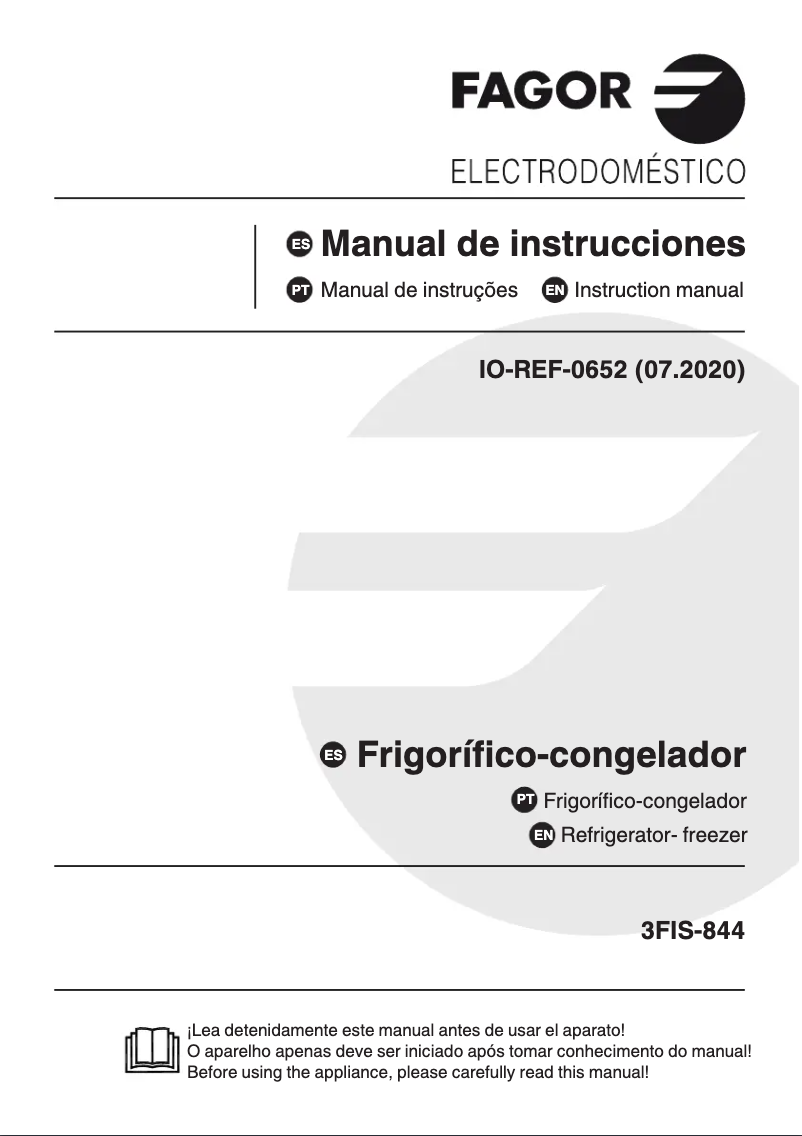 Imagen de la primera página del manual del dispositivo 3FIS-844