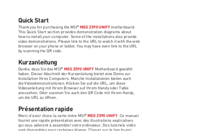Imagen de la primera página del manual del dispositivo MEG Z590 UNIFY