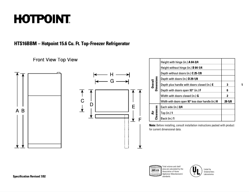 Imagen de la primera página del manual del dispositivo HTS16BBMRCC