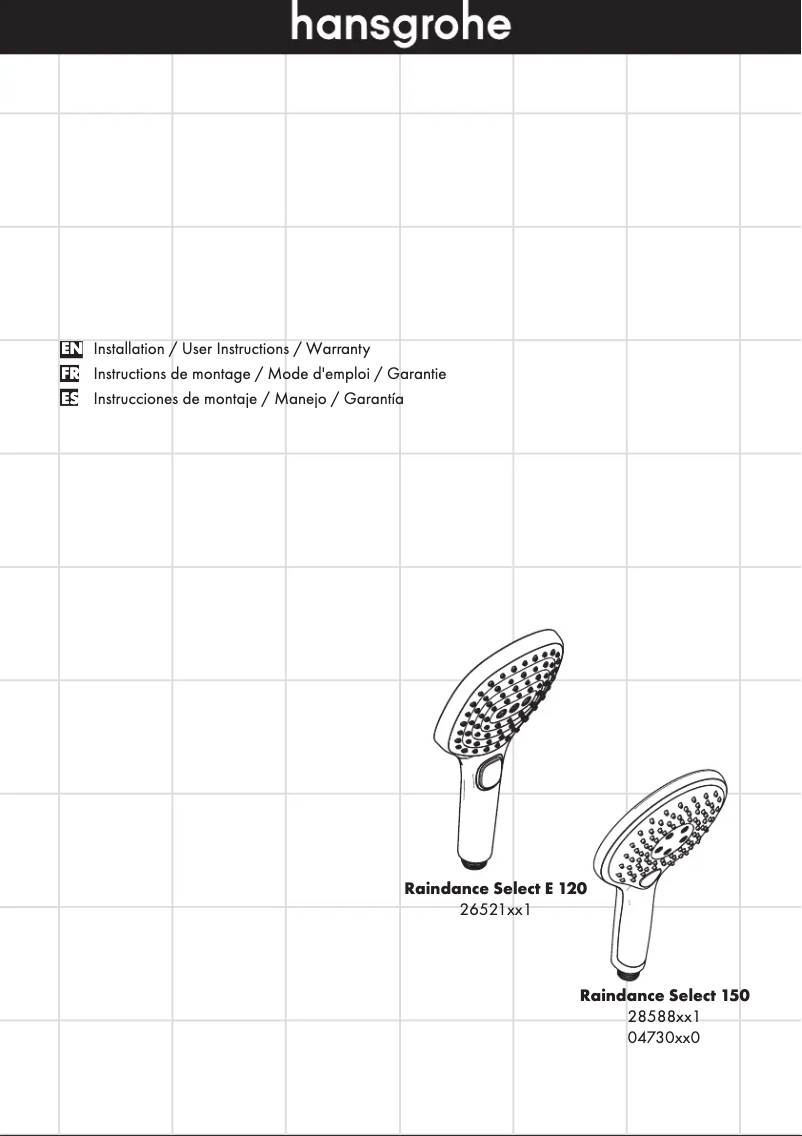 Página 1 del manual Manual de usuario Hansgrohe 26521001