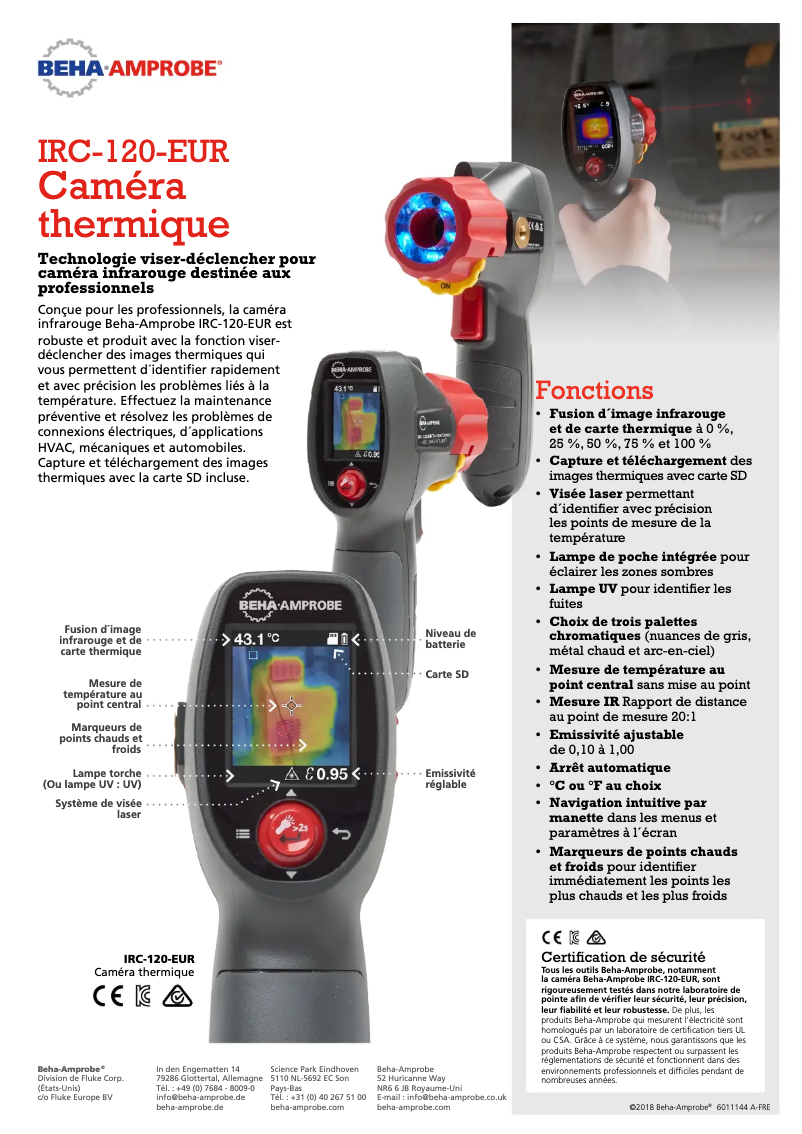 Página nº 1 - Ficha técnica Beha-Amprobe IRC-120-EUR