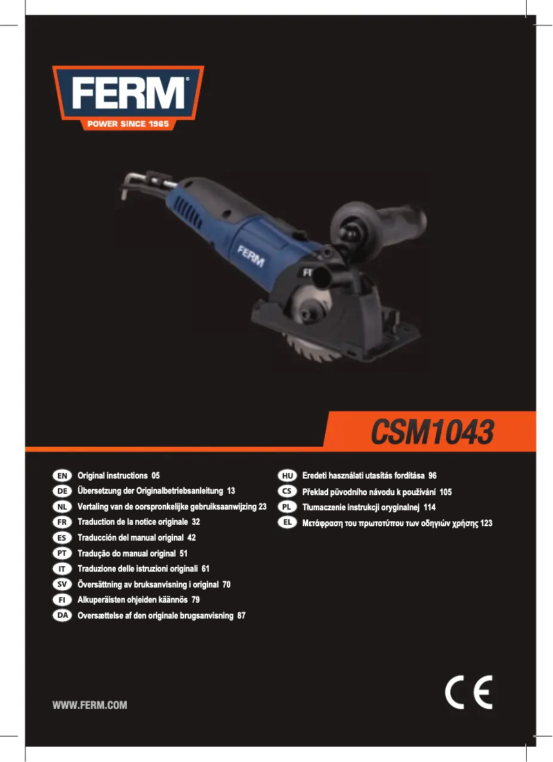 Página nº 1 - Manual de usuario Ferm CSM1043