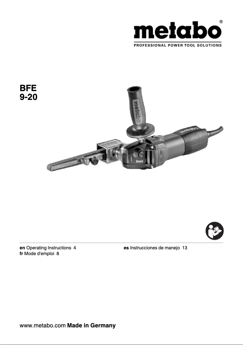 Imagen de la primera página del manual del dispositivo BFE 9-20
