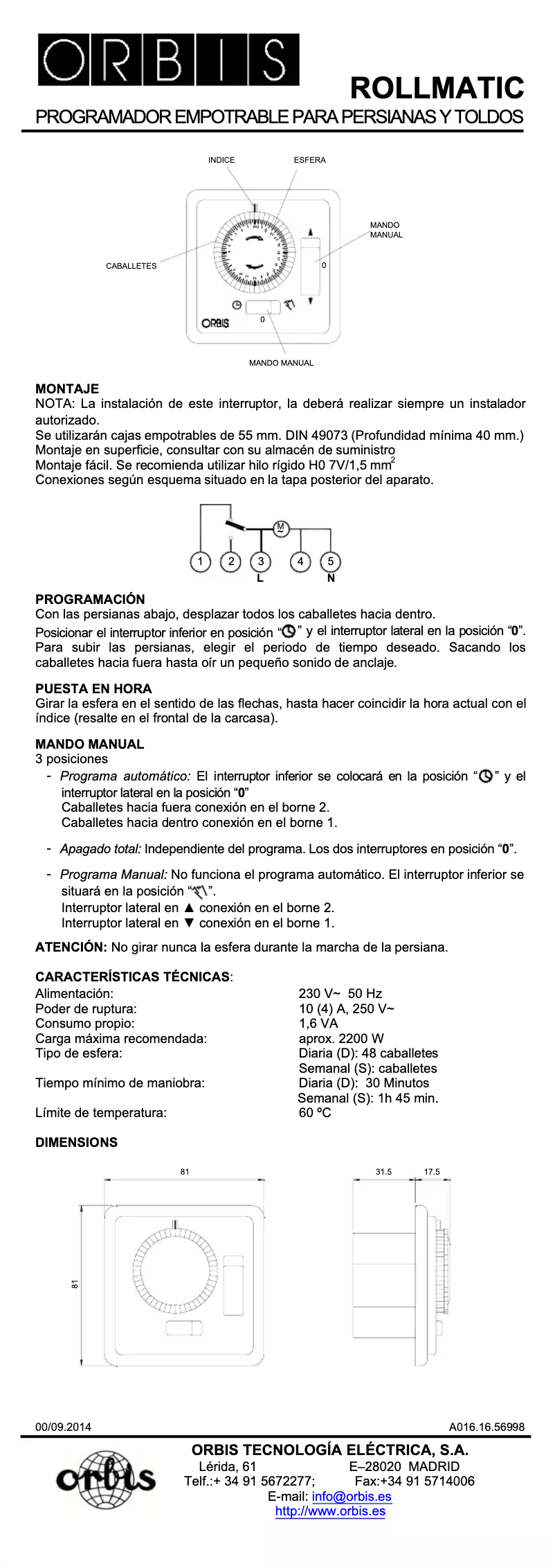 Página 1 del manual Manual de usuario Orbis THALOS