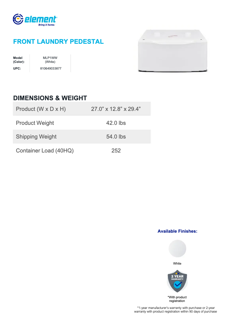 Imagen de la primera página del manual del dispositivo MLP1WW
