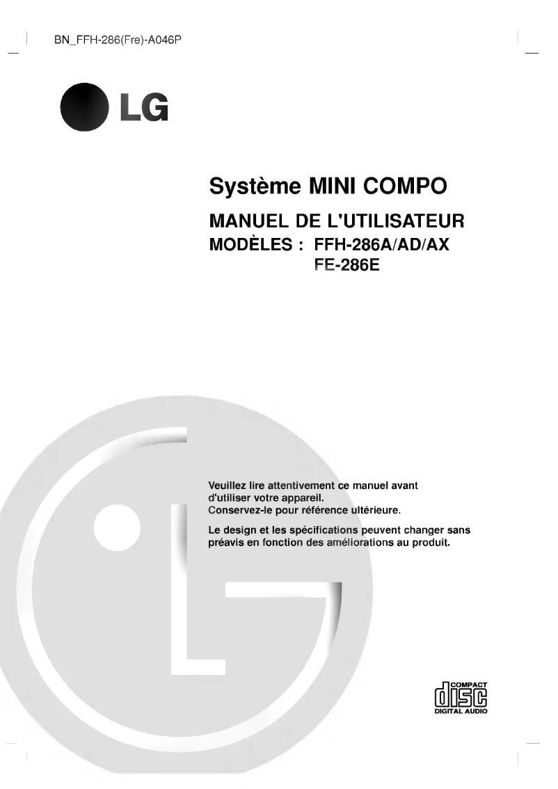 Página 1 del manual Manual de usuario LG FFH-286AD