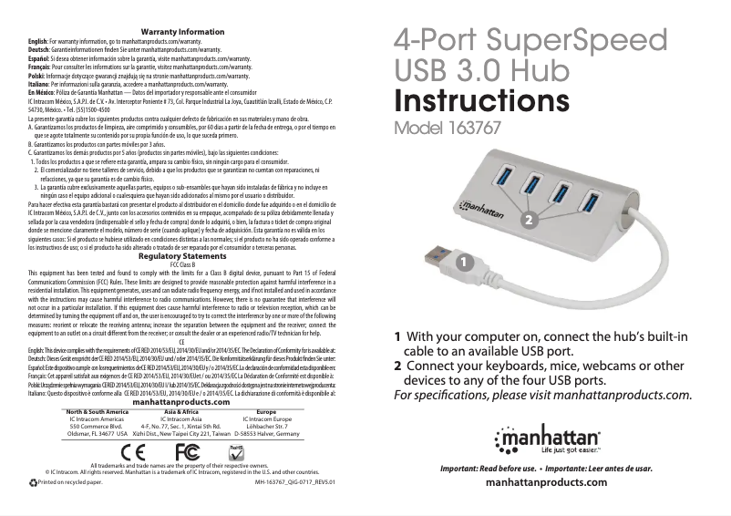 Imagen de la primera página del manual del dispositivo 163767