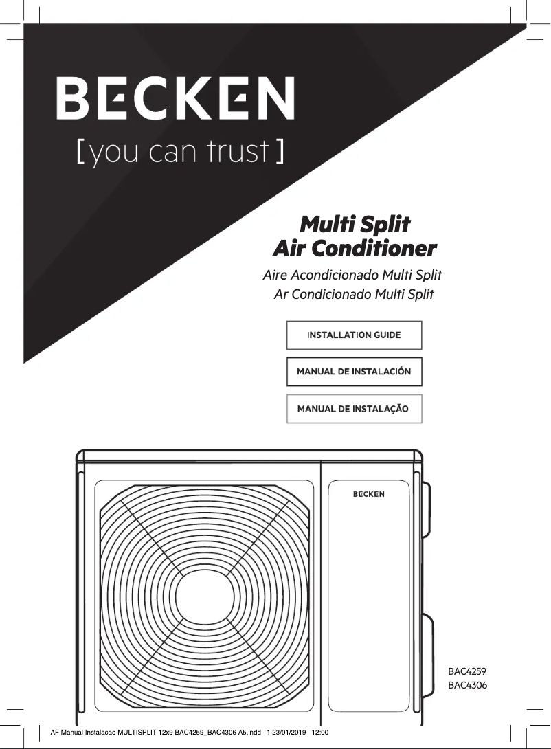 Página 1 del manual Manual de usuario Becken BAC4259