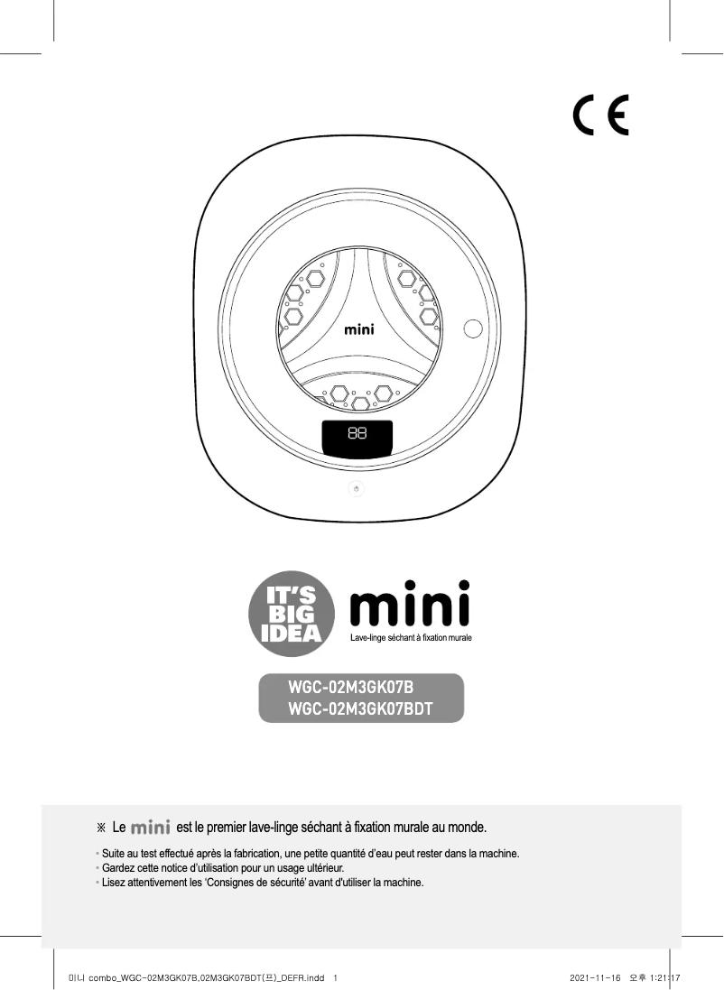 Imagen de la primera página del manual del dispositivo WGC-02M3GK07B