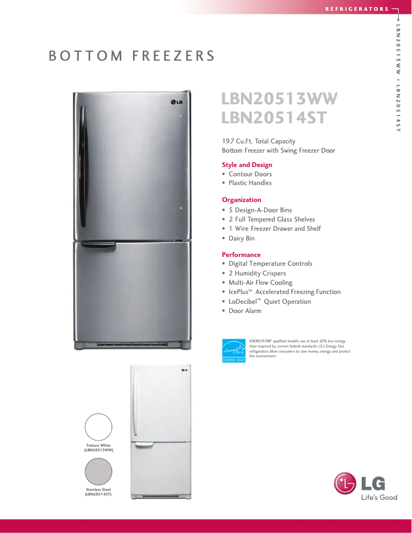 Imagen de la primera página del manual del dispositivo LBN20514ST