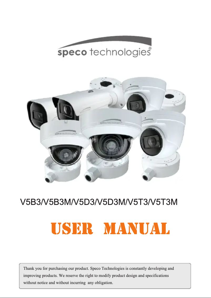 Página nº 1 - Manual de usuario Speco Technologies V5T3M