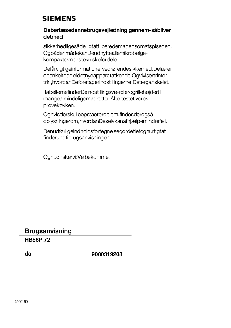 Página nº 1 - Manual de usuario Siemens HB86P572