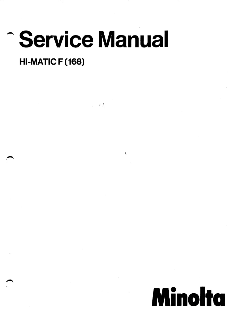Página 1 del manual Manual de usuario Konica Minolta Hi-Matic F