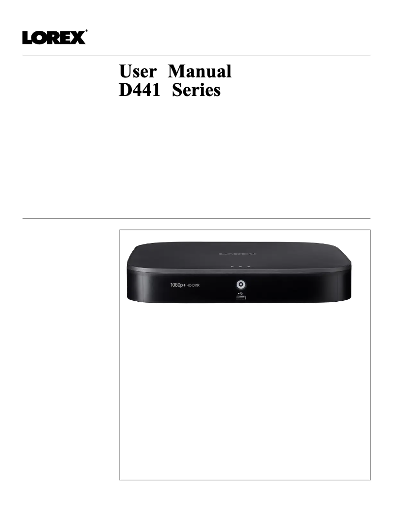 Página nº 1 - Manual de usuario Lorex D441A62-G2DA