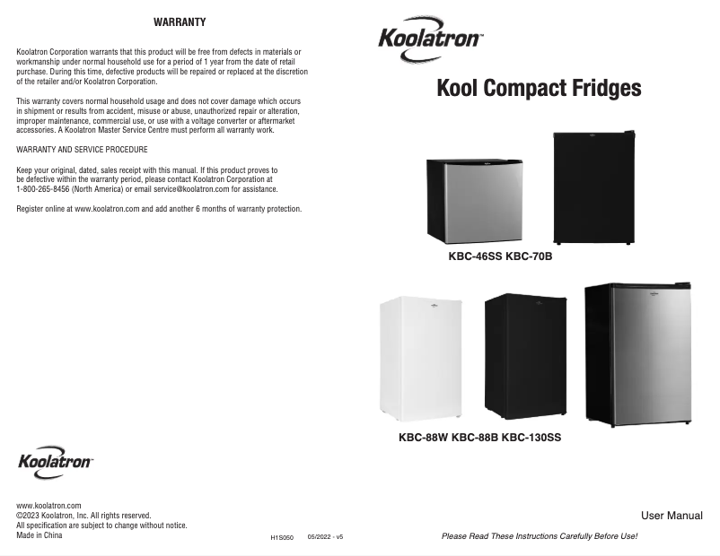 Imagen de la primera página del manual del dispositivo KBC-130SS