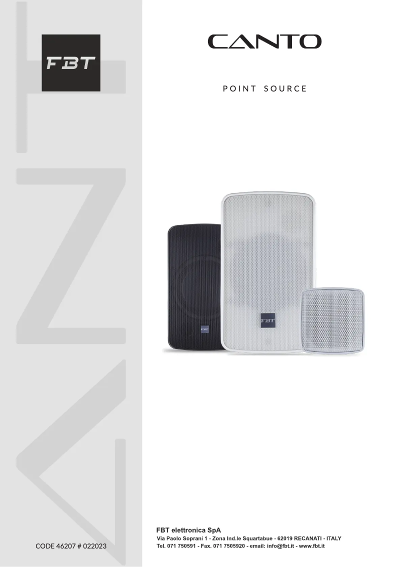 Página 1 del manual Manual de usuario FBT Canto 8C