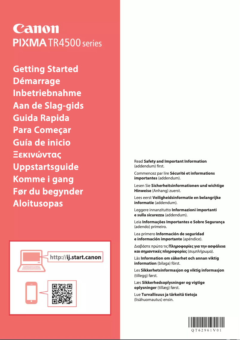Página nº 1 - Manual de usuario Canon PIXMA TR4551