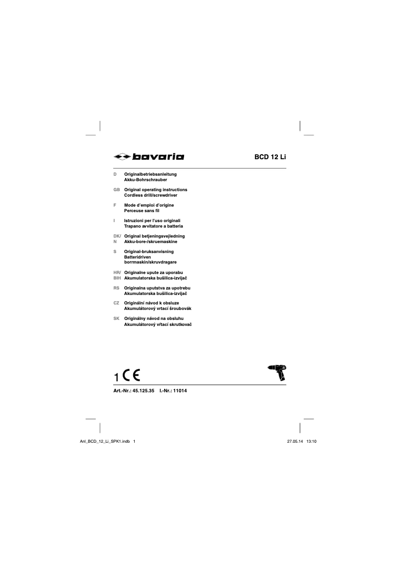 Imagen de la primera página del manual del dispositivo BCD 12 Li