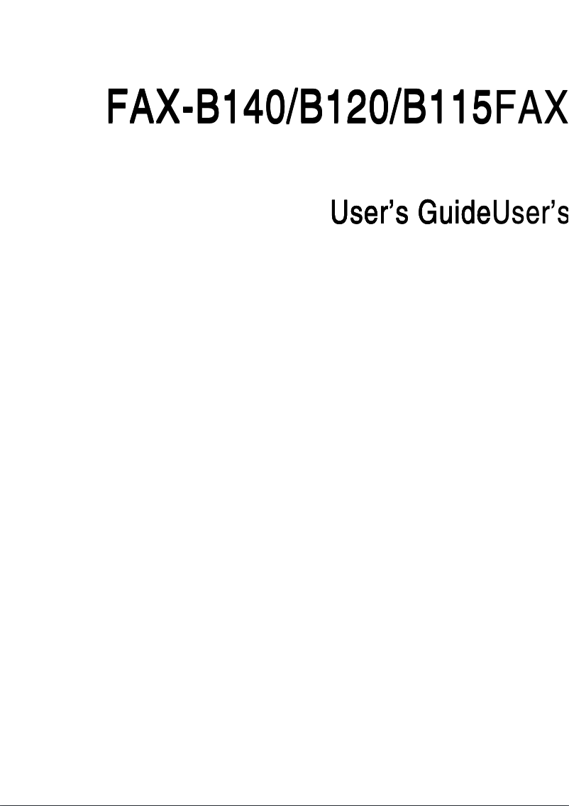 Imagen de la primera página del manual del dispositivo FAX-B115