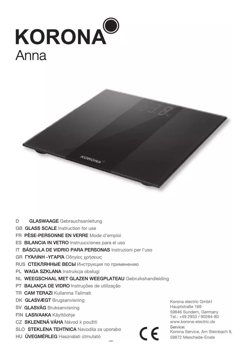 Imagen de la primera página del manual del dispositivo Anna 73560