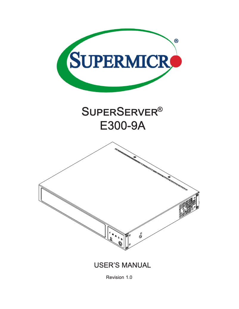 Imagen de la primera página del manual del dispositivo SuperServer E300-9A