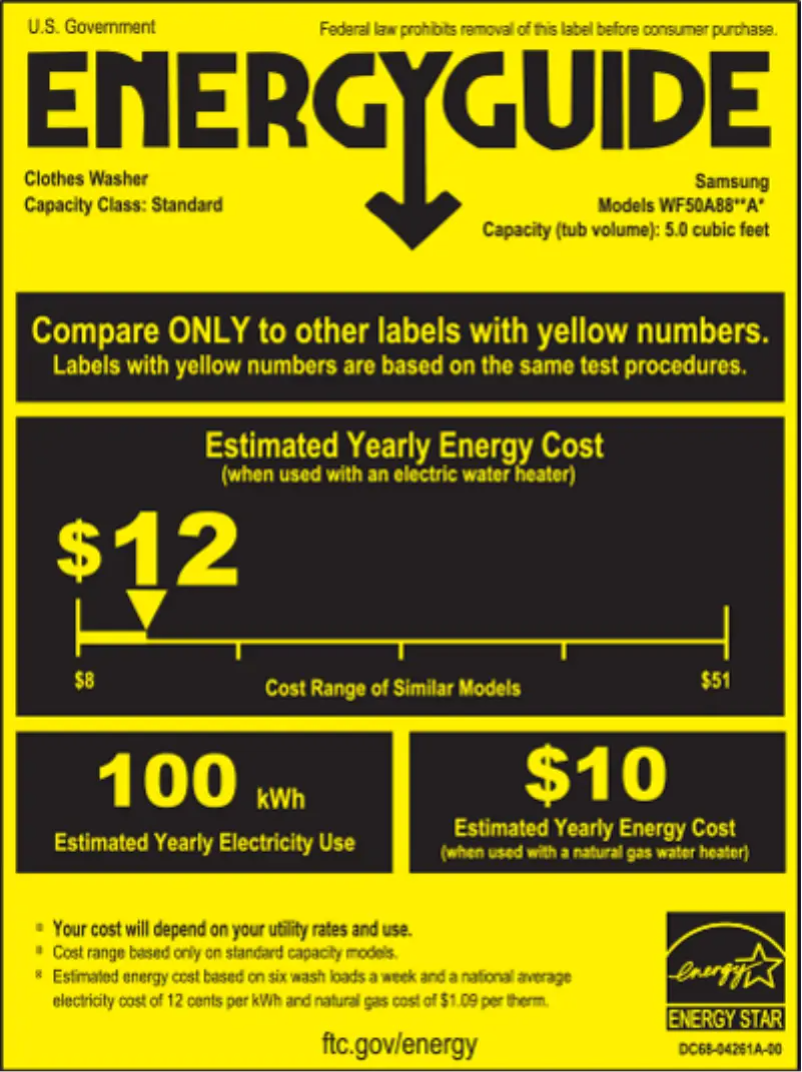 Página 1 del manual Etiqueta energética Samsung DVG52A5500V