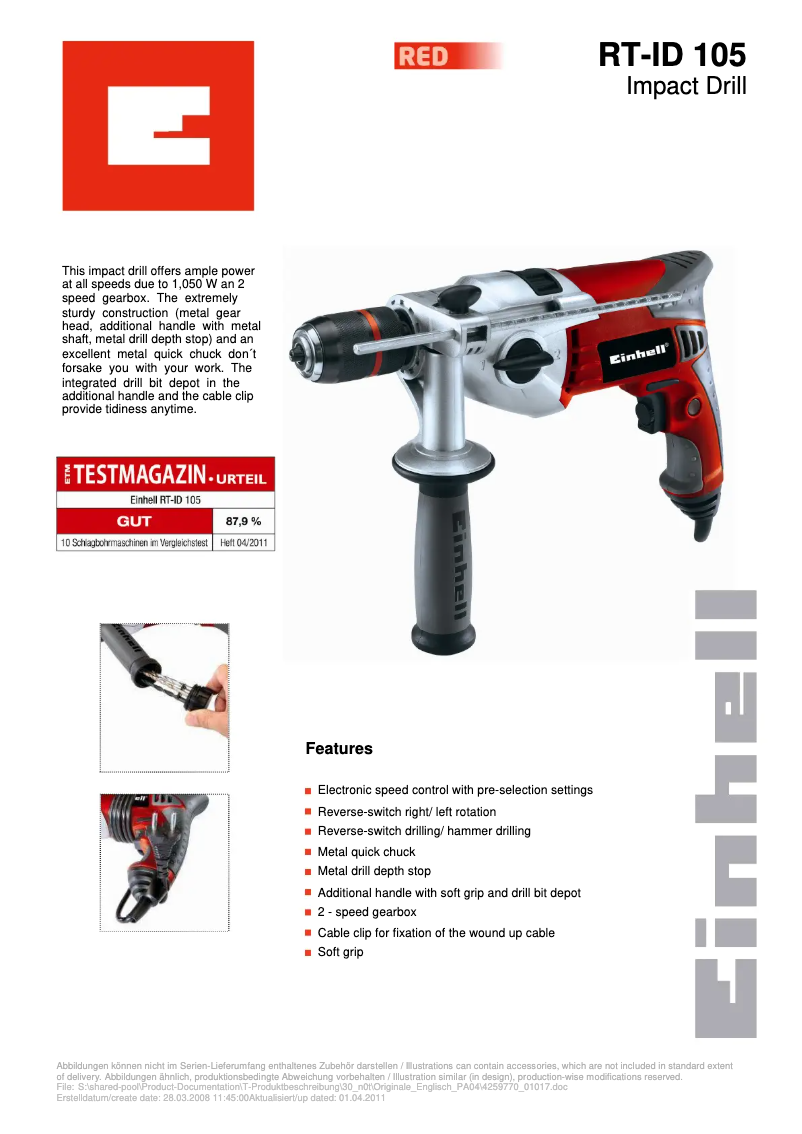 Imagen de la primera página del manual del dispositivo RT-ID 105