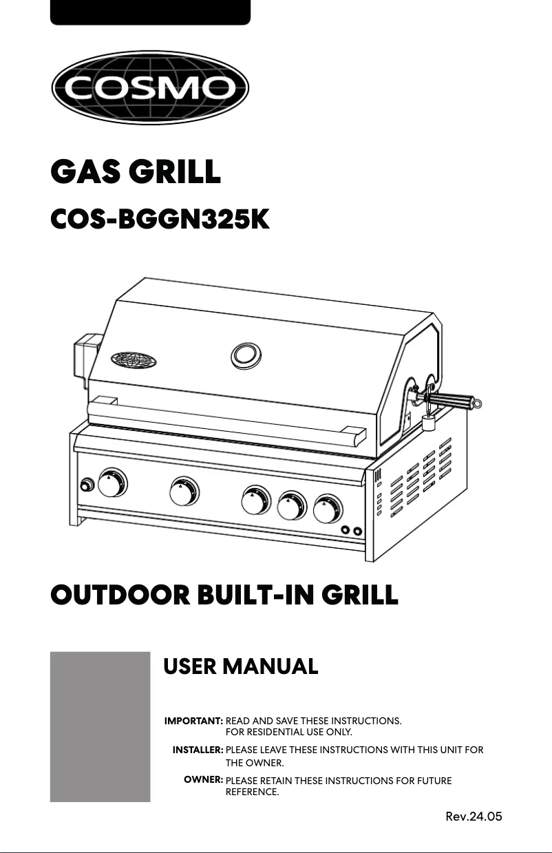 Imagen de la primera página del manual del dispositivo COS-BGGN325K