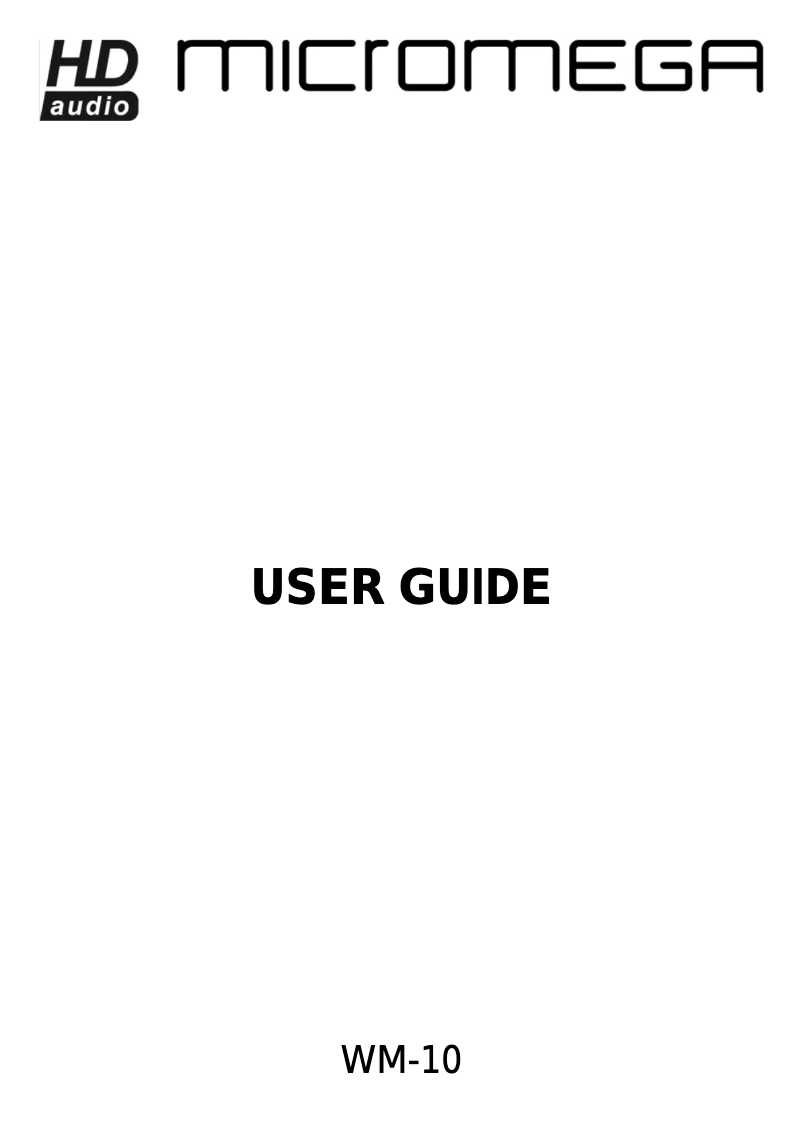 Página 1 del manual Manual de usuario Micromega WM-10