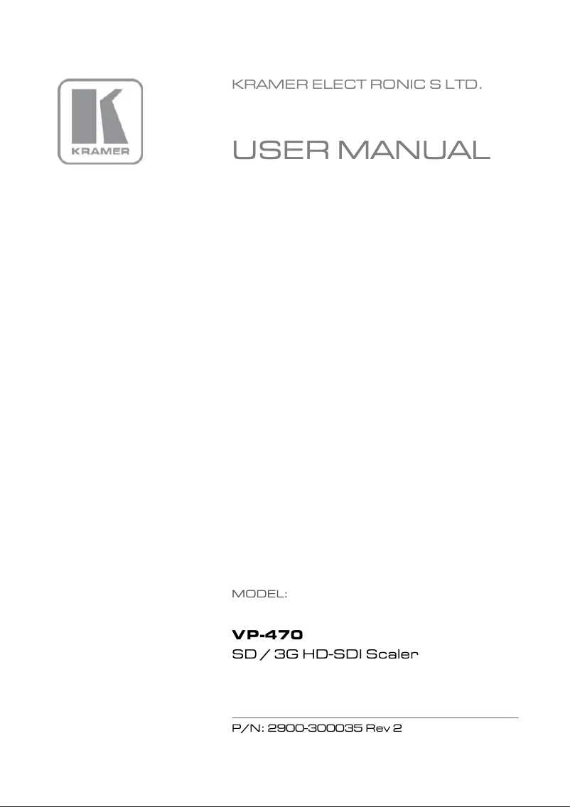 Página nº 1 - Manual de usuario Kramer VP-470
