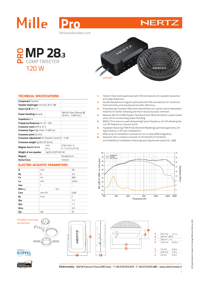 Imagen de la primera página del manual del dispositivo Mille Pro MP28.3PRO