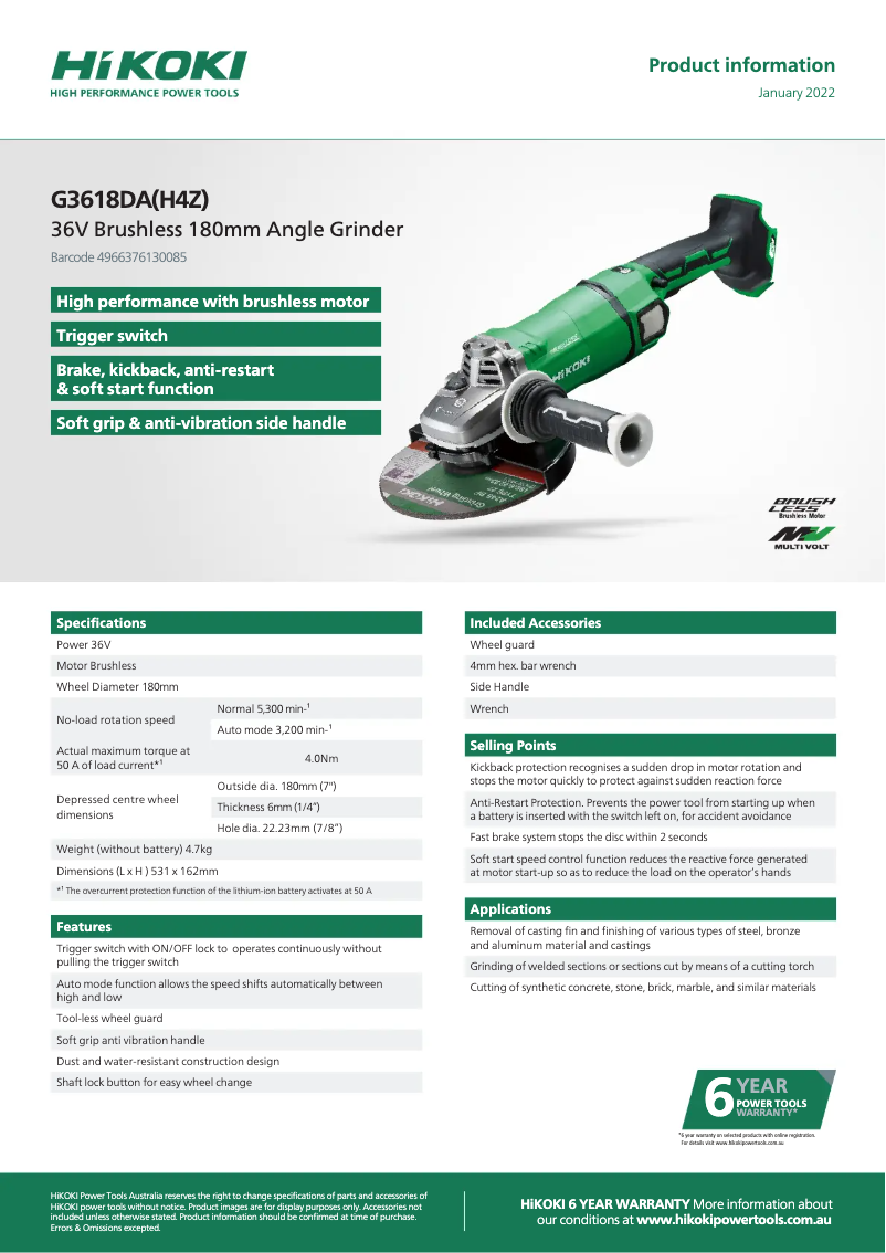 Imagen de la primera página del manual del dispositivo G 3618DA