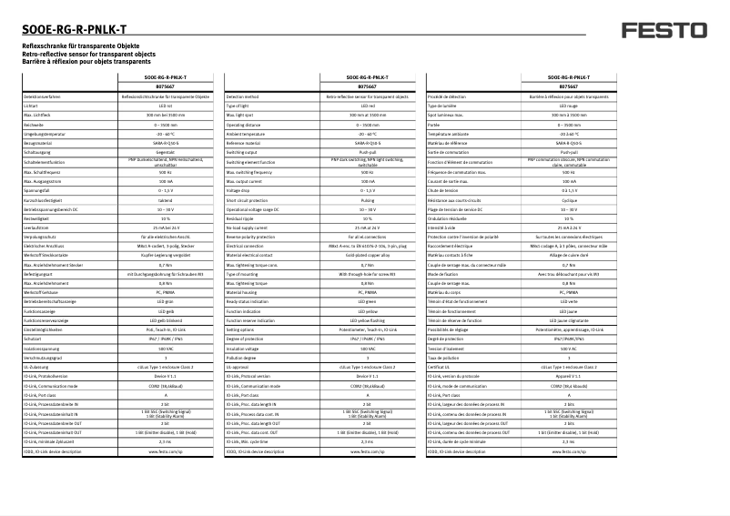 Página 1 del manual Manual de usuario Festo SOOE-RG-R-PNLK-T