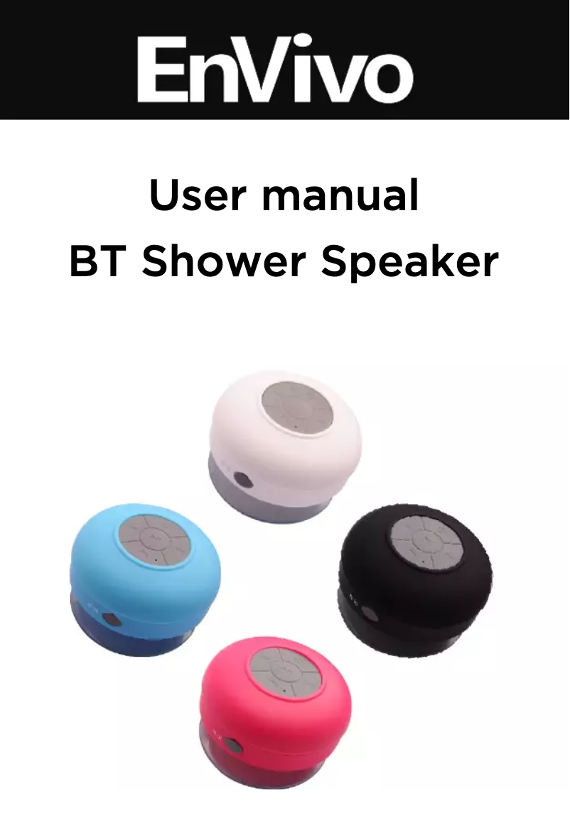Página 1 del manual Manual de usuario Envivo BT Shower Speaker 1359