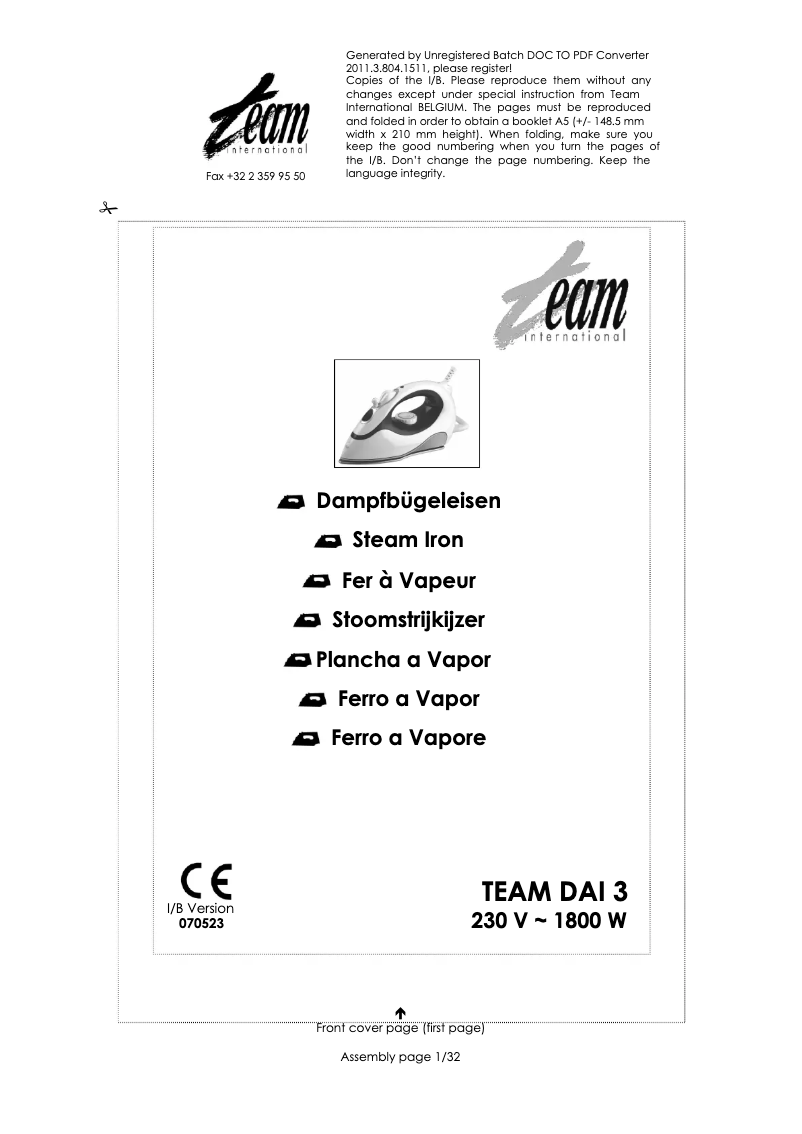 Página 1 del manual Manual de usuario Team DAI 3