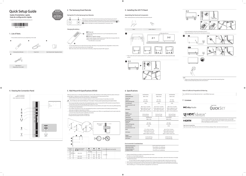 Página 1 del manual Manual de usuario Samsung HG65BU800NF