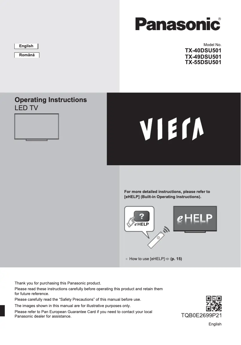 Imagen de la primera página del manual del dispositivo TX-49DSU501