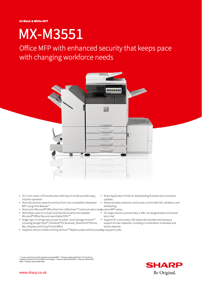 Imagen de la primera página del manual del dispositivo MX-M3551