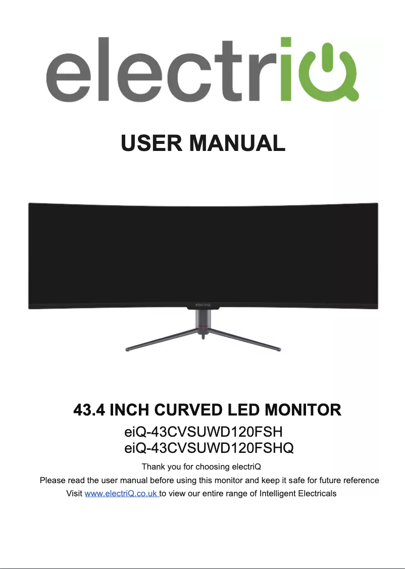 Imagen de la primera página del manual del dispositivo eiQ-43CVSUWD120FSH