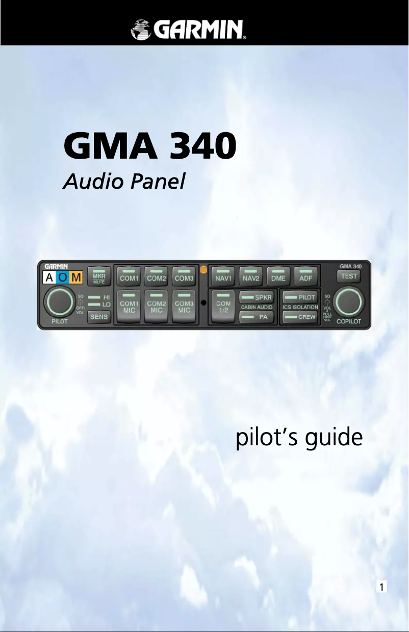 Página 1 del manual Manual de usuario Garmin GMA 340