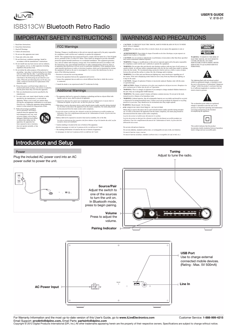 Imagen de la primera página del manual del dispositivo ISB313CW