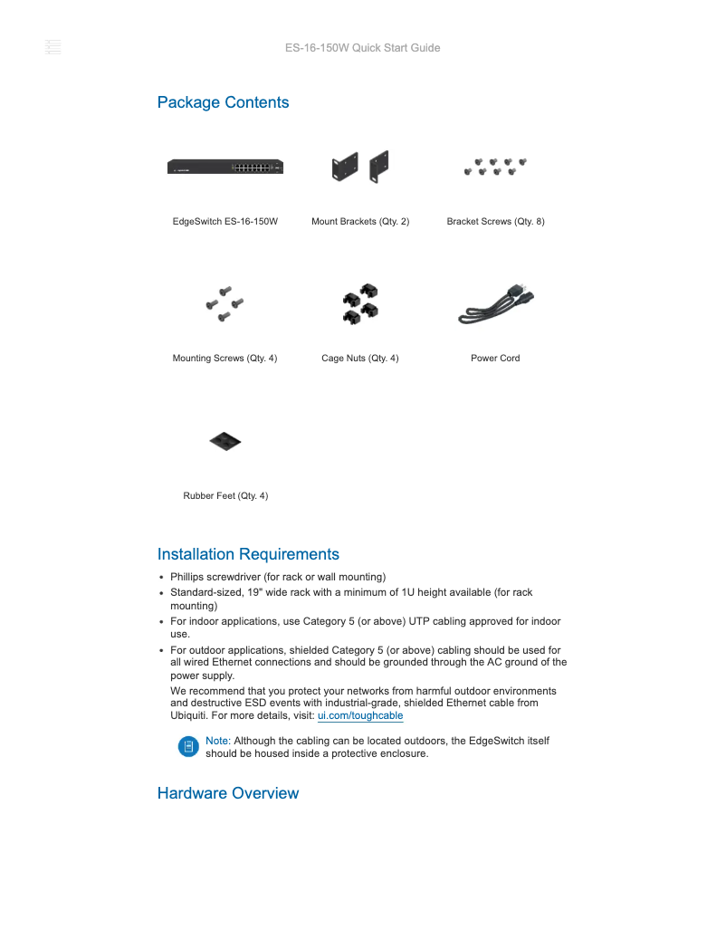 Página 1 del manual Manual de usuario Ubiquiti Networks EdgeSwitch ES-16-150W